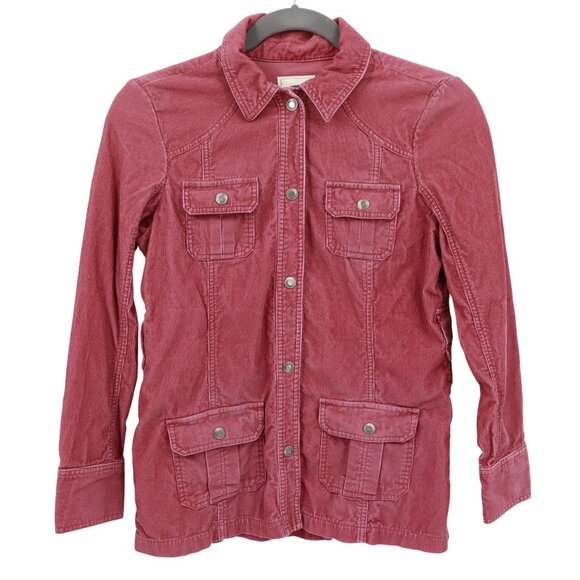Old Navy Corduroy Jacket Womens L Red Western Retro Cowgirl Preppy Academia Work - Picture 1 of 16